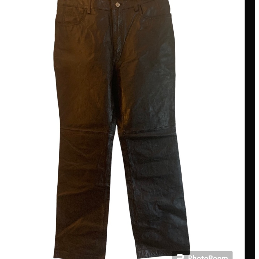 Vintage GAP leather BLACK Pants boot cut size 12